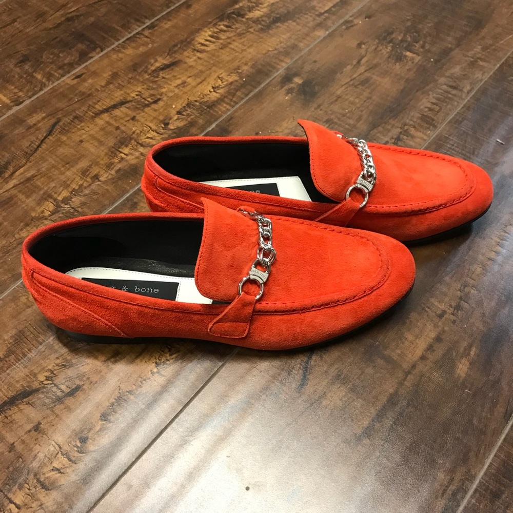 Rag & Bone Cooper Suede Red Loafer Shoes Sz 5-11 - Picture 4 of 8